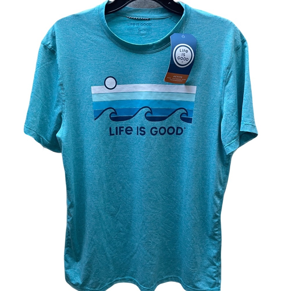 ❤️ LIFE IS GOOD RETRO WAVE STRIPED TEE SIZE SMALL NEW